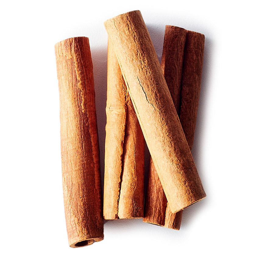 Cinnamon sticks on a white background