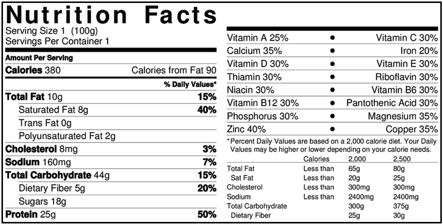 Condition One Bar Nutritional Facts