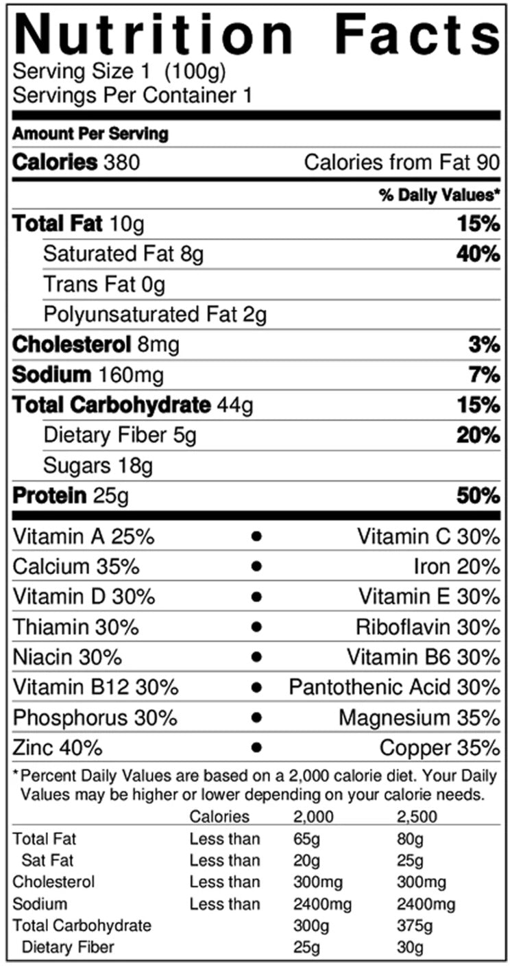 Condition One Bar Nutritional Facts