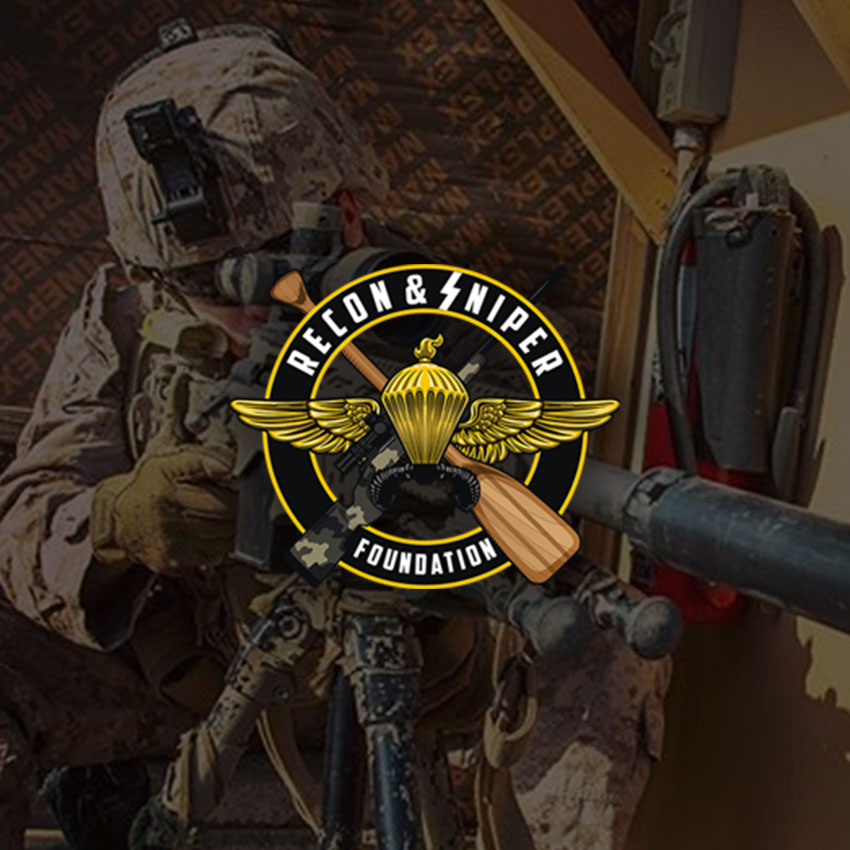 Recon Sniper Foundation logo over an image of an elite soldier.