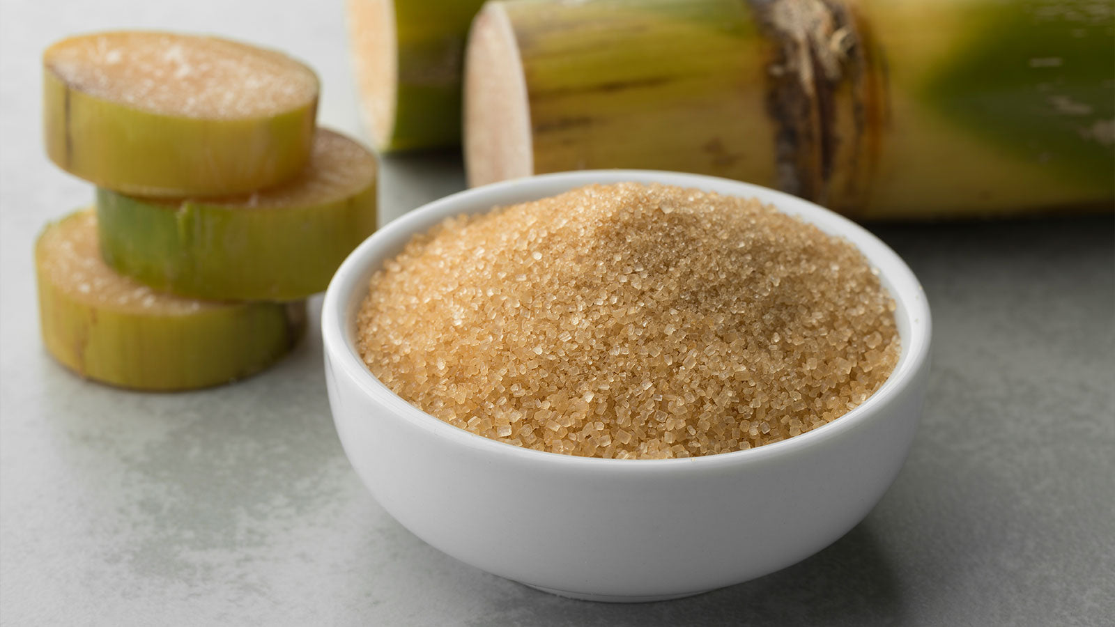 Bowl of organic cane sugar